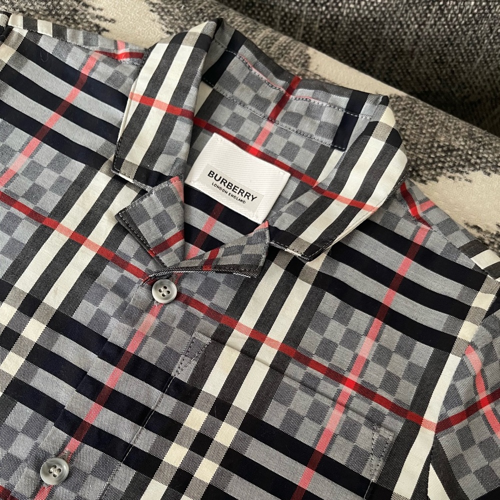 Authentic Burberry t shirt. Button up. 2T. Fits 3T
